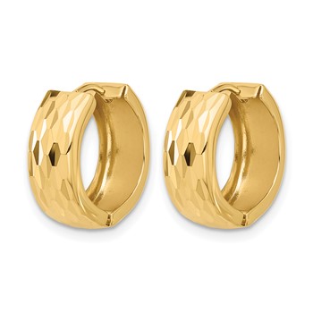 Leslie's 14K Diamond-Cut Hinged Huggie Earrings — alternate view
