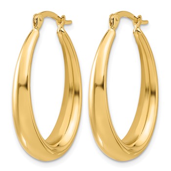 Leslie's 14K Polished Oval Hoop Earrings — alternate view