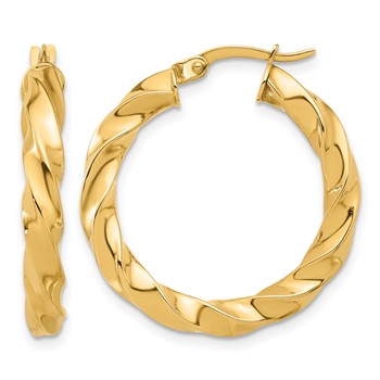 Leslie's 14K Polished Twisted Hoop Earrings