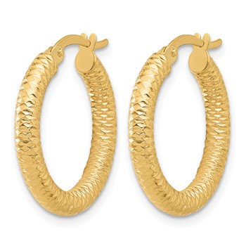 Leslie's 14K Diamond-Cut Round Hoop Earrings — alternate view