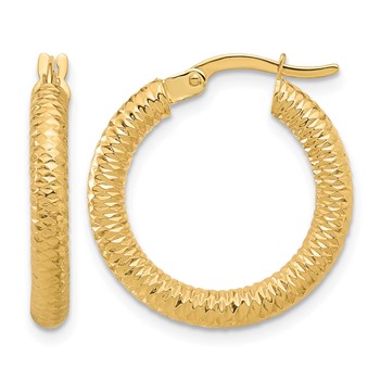 Leslie's 14K Diamond-Cut Round Hoop Earrings