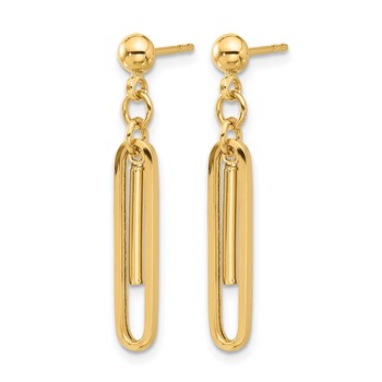 Leslie's 14K Polished Paperclip Dangle Earrings — alternate view