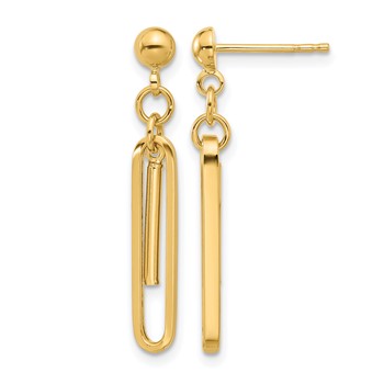 Leslie's 14K Polished Paperclip Dangle Earrings