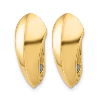 Leslie's 14K Polished Omega Back Earrings — alternate view