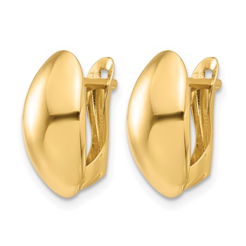 Leslie's 14K Polished Omega Back Earrings — alternate view