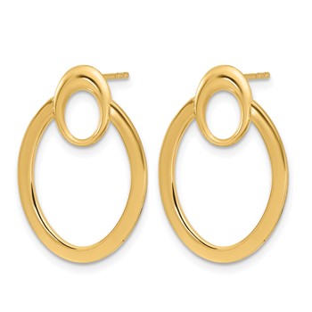 Leslie's 14K Polished Oval Drop Post Earrings — alternate view