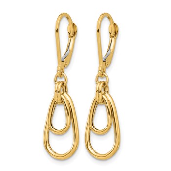 Leslie's 14K Polished Teardrop Dangle Leverback Earrings — alternate view
