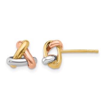 Leslie's 14K Tri-color Polished Love Knot Post Earrings