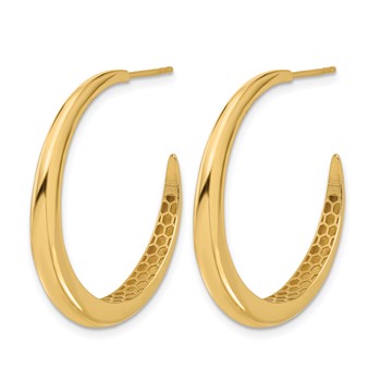 Leslie's 14K Polished J-Hoop Post Earrings — alternate view