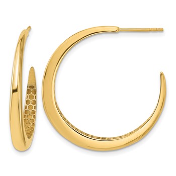Leslie's 14K Polished J-Hoop Post Earrings