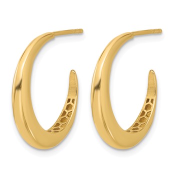 Leslie's 14K Polished J-Hoop Post Earrings — alternate view