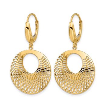 Leslie's 14K Polished Hollow Dangle Earrings — alternate view