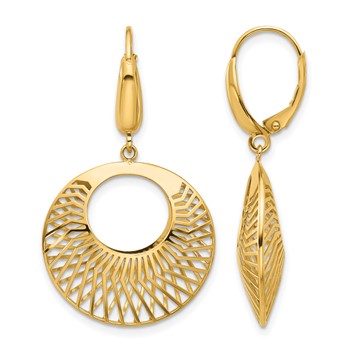 Leslie's 14K Polished Hollow Dangle Earrings