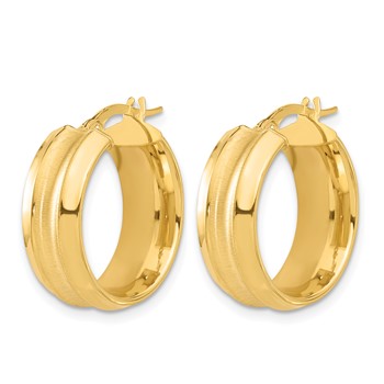 Leslie's 14K Polished and Brushed Hoop Earrings — alternate view