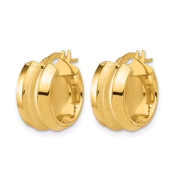Leslie's 14K Polished and Brushed Hoop Earrings — alternate view