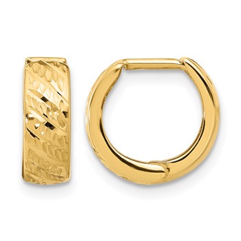 Leslie's 14K Polished and Diamond-cut Huggie Hoop Earrings