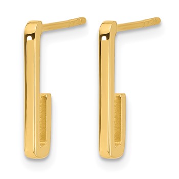 Leslie's 14K Polished J-Hoop Post Earrings — alternate view