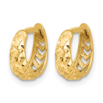 Leslie's 14K Polished and Diamond-cut Huggie Hoop Earrings — alternate view