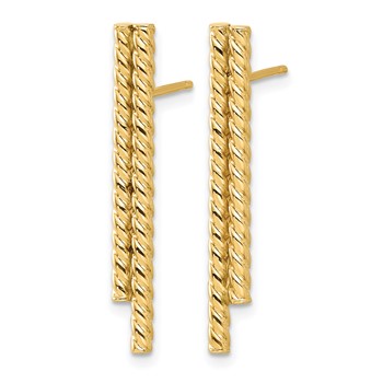 Leslie's 14K Polished Twisted Bar Post Earrings — alternate view