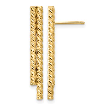 Leslie's 14K Polished Twisted Bar Post Earrings