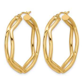 Leslie's 14K Polished Geometric Hoop Earrings — alternate view