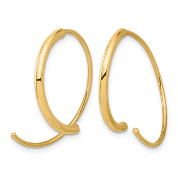 Leslie's 14K Polished Round Curved Threader Earrings — alternate view