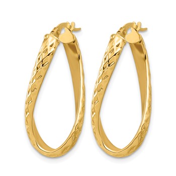 Leslie's 14K Polished and Diamond-cut Twist Hoop Earrings — alternate view