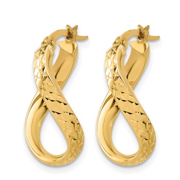 Leslie's 14K Polished and Diamond-cut Twist Hoop Earrings — alternate view