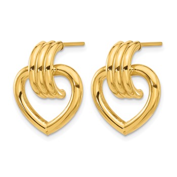 Leslie's 14K Polished Heart Post Earrings — alternate view