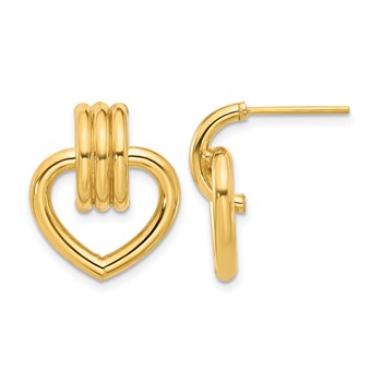 Leslie's 14K Polished Heart Post Earrings