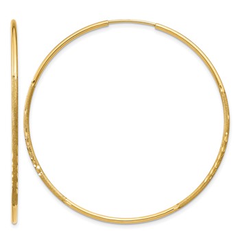 Leslie's 14k 1.25mm Diamond-cut Endless Hoop Earring