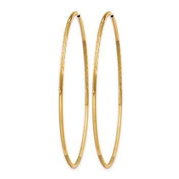 Leslie's 14k 1.25mm Diamond-cut Endless Hoop Earring — alternate view