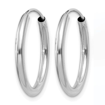 Leslie's 14k White Gold Polished Endless 2mm Hoop Earrings — alternate view