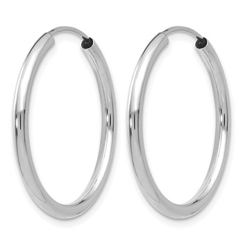 Leslie's 14k White Gold Polished Endless 2mm Hoop Earrings — alternate view