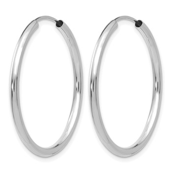 Leslie's 14k White Gold Polished Endless 2mm Hoop Earrings — alternate view