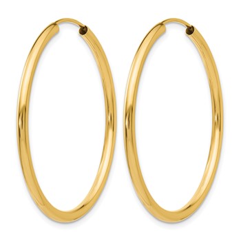 Leslie's 14k Polished Round Endless 2mm Hoop Earrings — alternate view