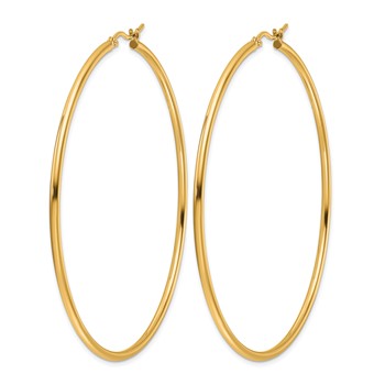 Leslie's 14k Polished 2x65mm Polished Hoop Earrings — alternate view