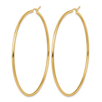 Leslie's 14k Polished 2x70mm Polished Hoop Earrings — alternate view