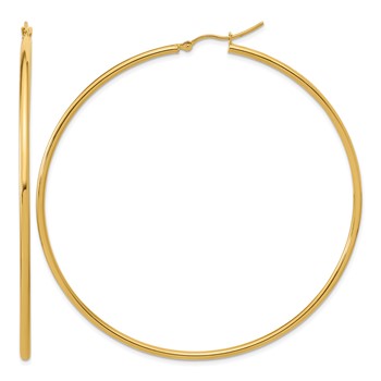 Leslie's 14k Polished 2x70mm Polished Hoop Earrings