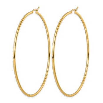 Leslie's 14k Polished 2x75mm Polished Hoop Earrings — alternate view