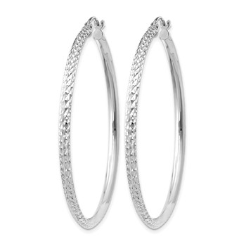 Leslie's 14k WG Knife Edge D/C Hollow Hoop Earrings — alternate view
