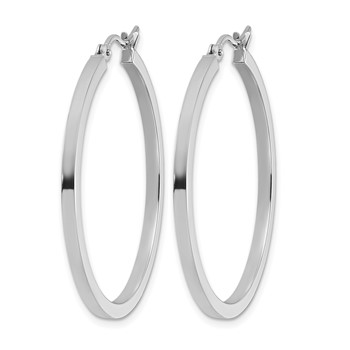 Leslie's 14k White Gold 2mm Square Tube Hoops — alternate view