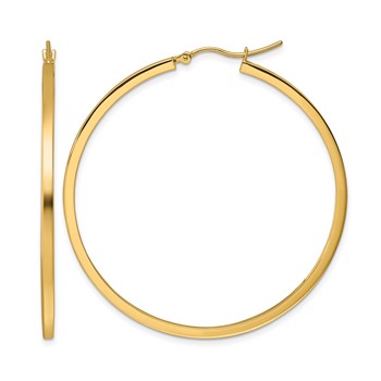 Leslie's 14k 2mm Square Tube Hoop Earrings
