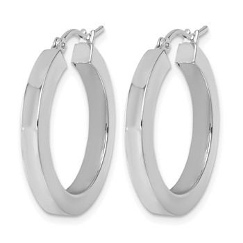 Leslie's 14k White Gold 3mm Polished Square Tube Hoop Earrings — alternate view