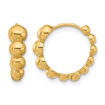 Leslie's 14K Polished Beaded Hoop Earrings
