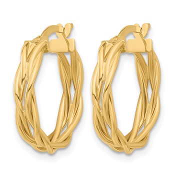 Leslie's 14K Polished Braided Hoop Earrings — alternate view