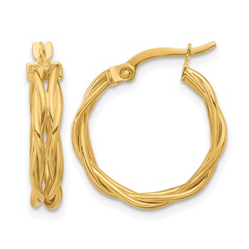Leslie's 14K Polished Braided Hoop Earrings