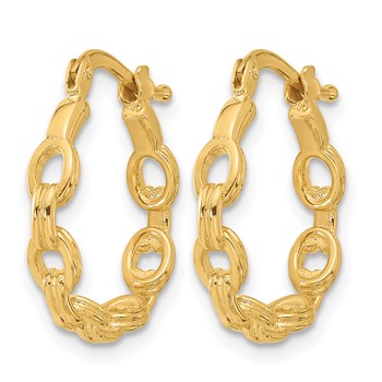 Leslie's 14K Polished Link Design Hoop Earrings — alternate view