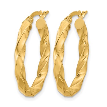 Leslie's 14K Polished Twisted Oval Hoop Earrings — alternate view