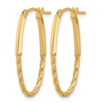 Leslie's 14K Polished Oval Hoop Earrings — alternate view